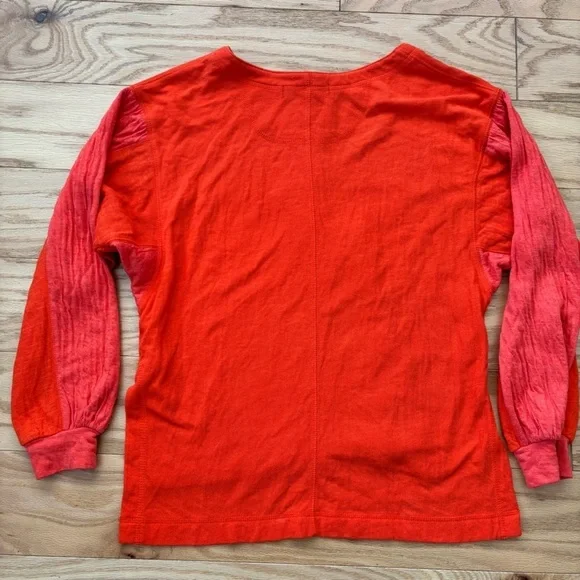 Free People Boxy Orange Henley - size XS - Picture 5 of 8